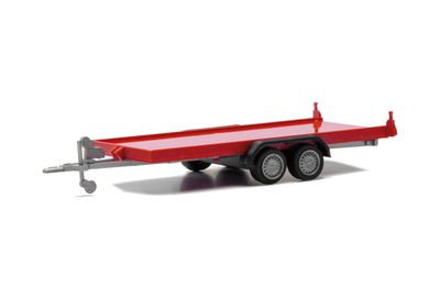 1:87 Herpa - PKW-Transportanhänger 2achs, rot 1:87 Herpa - PKW-Transportanhänger 2achs, rot