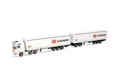 1:87 Herpa - Scania CR 20 HD Kühlkoffer-Sattelzug mit zweitem Auflieger (Lang-LKW) 1:87 Herpa - Scania CR 20 HD Kühlkoffer-Sattelzug mit zweitem Auflieger (Lang-LKW) "DB Schenker" (Schweden)
