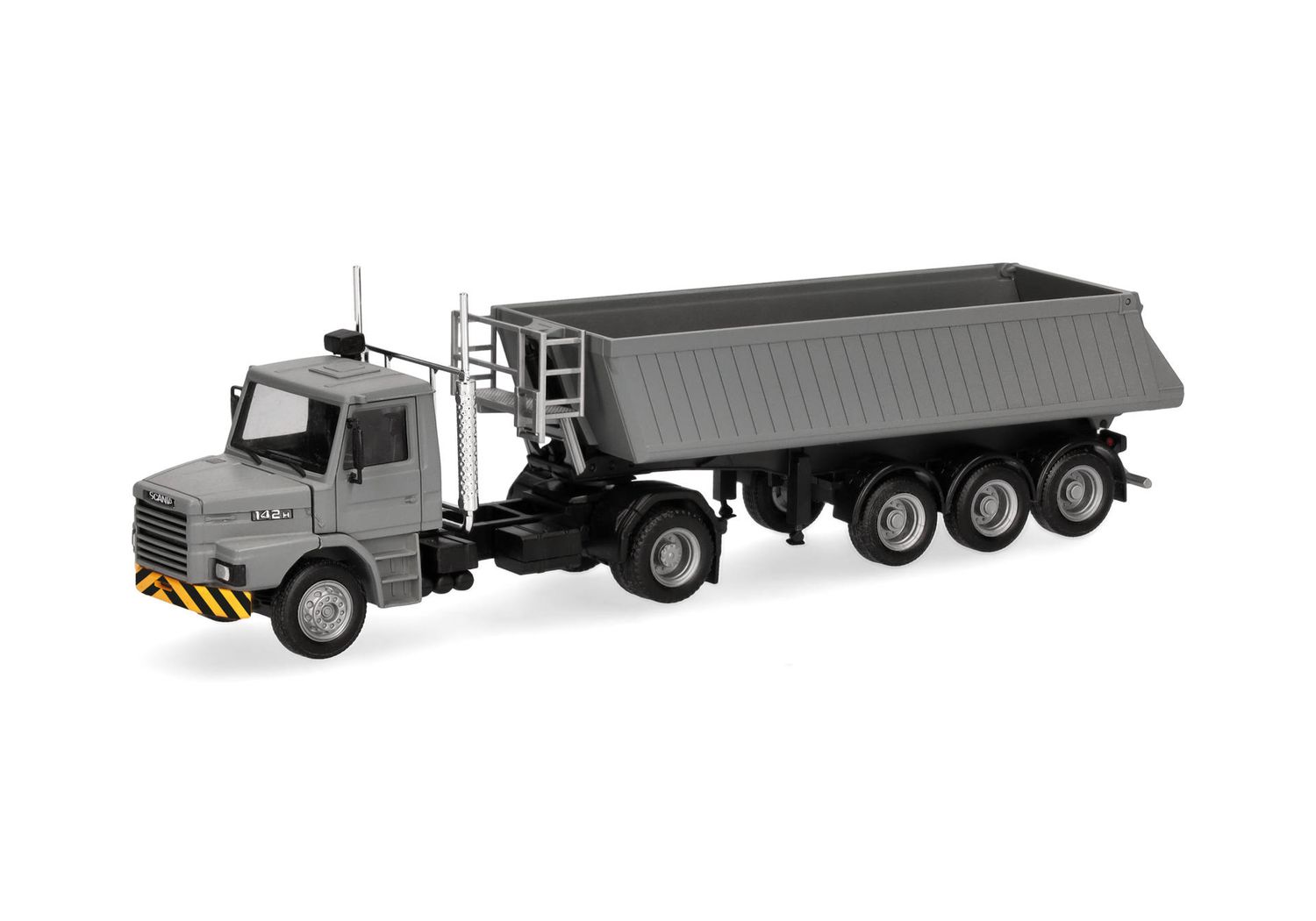 1:87 Herpa - Scania Hauber Kipp-Sattelzug, grau/gelb