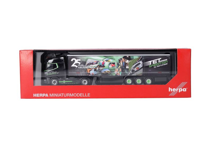 1:87 Herpa - DAF XG+ Gardinenplanen-Sattelzug 1:87 Herpa - DAF XG+ Gardinenplanen-Sattelzug "TET/Jubiläum"