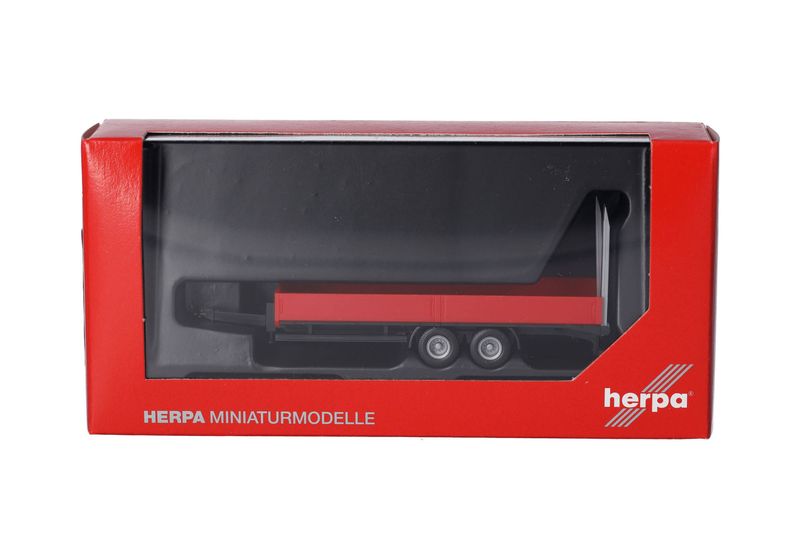 1:87 Herpa - LKW Tiefladetandemanhänger mit Auffahrrampen 2achs, rot 1:87 Herpa - LKW Tiefladetandemanhänger mit Auffahrrampen 2achs, rot