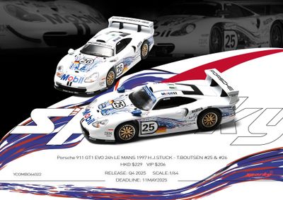 1:64 Tiny Toys - 1997 Porsche 911 GT1 EVO 24h Le Mans #25-#26 T.Botsen/H.J.Stuck Set 1:64 Tiny Toys - 1997 Porsche 911 GT1 EVO 24h Le Mans #25-#26 T.Botsen/H.J.Stuck Set