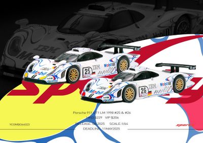 1:64 Tiny Toys - 1998 Porsche 911 GT1 LM #25-#26 Set 1:64 Tiny Toys - 1998 Porsche 911 GT1 LM #25-#26 Set