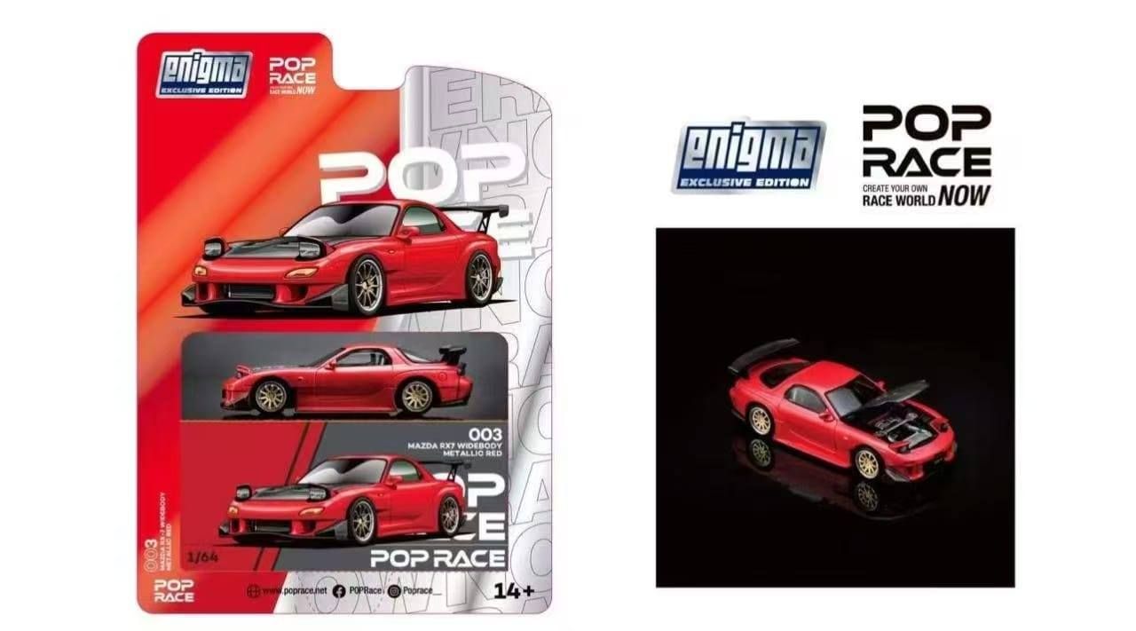 1:64 Pop Race Limited - Mazda RX-7 (FD35) Widebody Metallic Red *Enigma Exclusive*