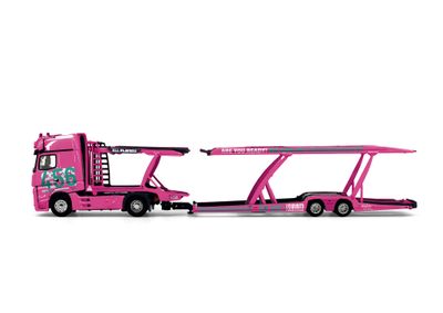 1:64 Tiny Toys - Mercedes-Benz Actros Gigaspace 4X2 Semi Trailer *Squid Game 2*, pink 1:64 Tiny Toys - Mercedes-Benz Actros Gigaspace 4X2 Semi Trailer *Squid Game 2*, pink