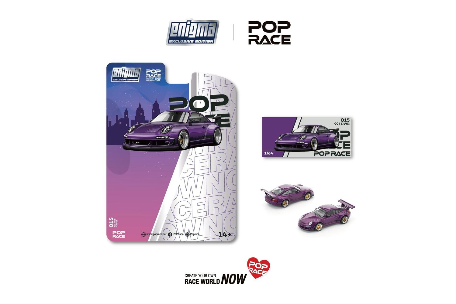 1:64 Pop Race Limited - Porsche RWB 997, purple *Enigma Exclusive*