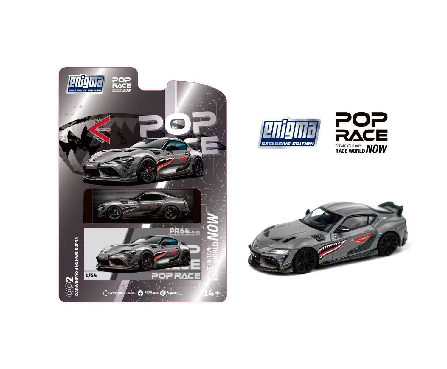 1:64 Pop Race Limited - Darwin Pro 66G NWB Supra A90, grey metallic *Enigma Exclusive*