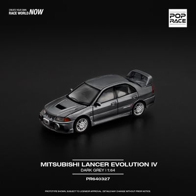 1:64 Pop Race Limited - Mitsubishi Lancer Evolution IV, dark grey 1:64 Pop Race Limited - Mitsubishi Lancer Evolution IV, dark grey