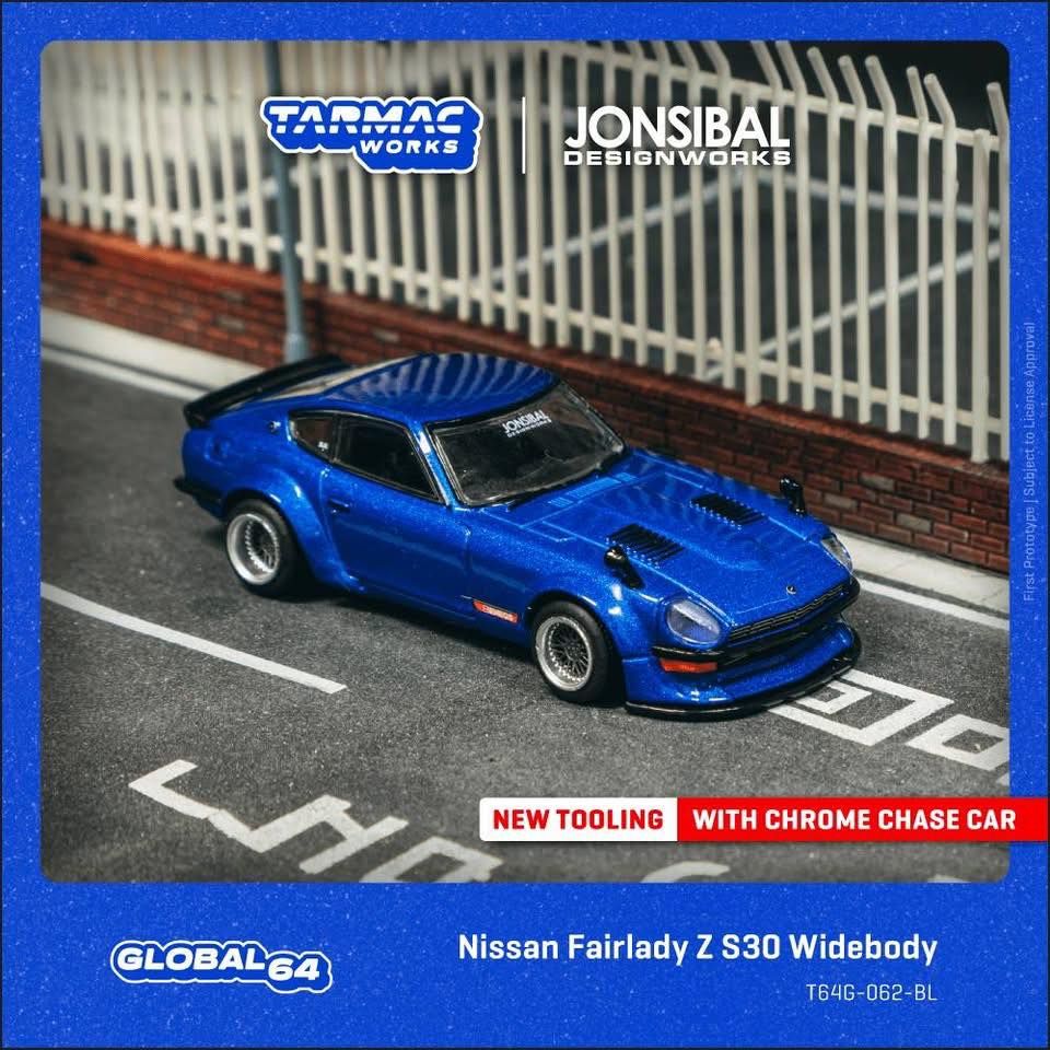 1:64 Tarmac - Nissan Fairlady Z S30 Widebody Designed by Jon Sibal,blue