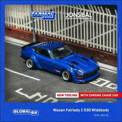 1:64 Tarmac - Nissan Fairlady Z S30 Widebody Designed by Jon Sibal,blue 1:64 Tarmac - Nissan Fairlady Z S30 Widebody Designed by Jon Sibal,blue