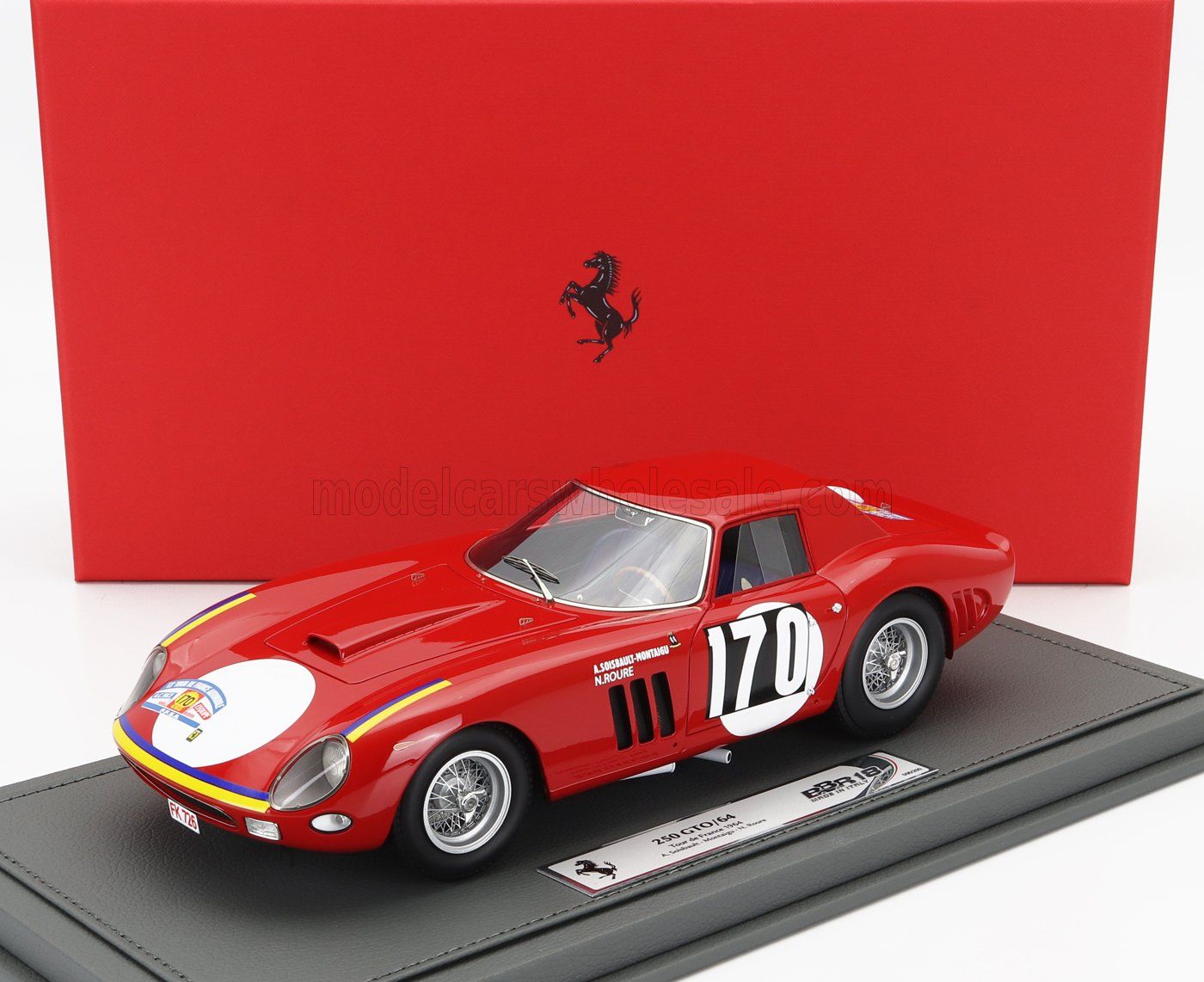 1:18 BBR - Ferrari 250 GTO CAR #170 SOISBAULT/MONTAIGU/ROURE TOUR DE FRANCE 1964