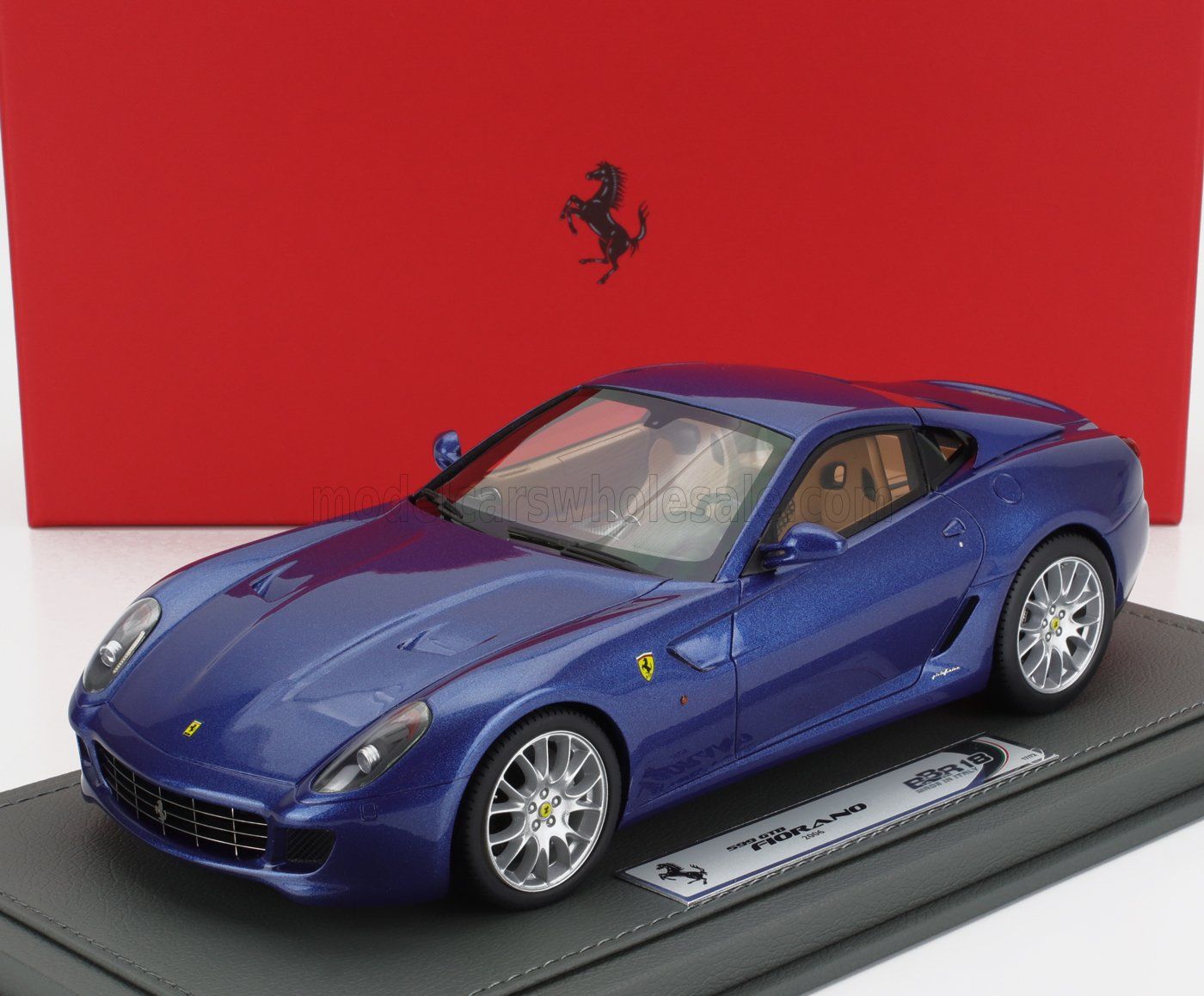 1:18 BBR - FERRARI 599 GTB FIORANO 2006 Manual Gear - made in italy Blu Mirabeau cuoio color interior
