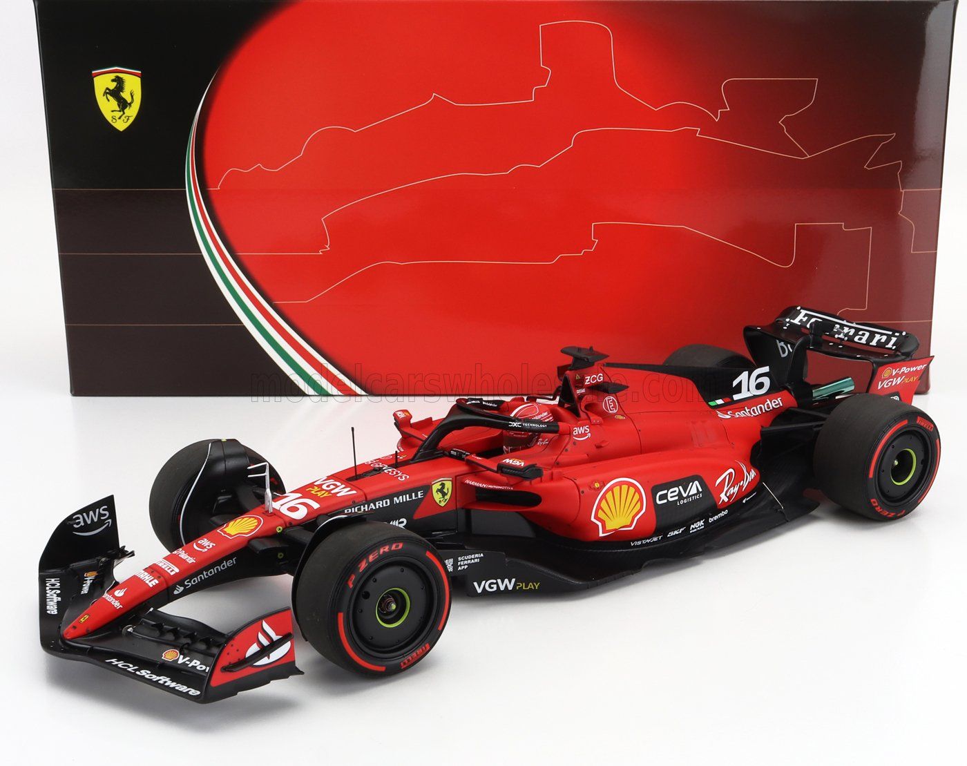 1:18 BBR - Ferrari F1 SF-23 Team Scuderia Ferrari #16 3rd Belgium GP 2023 C. Leclerc