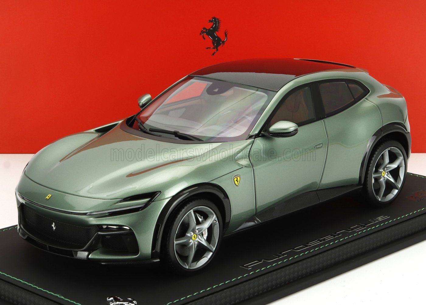 1:18 BBR - Ferrari Purosangue Personal Car Piero Lardi Ferrari Dora green - carbon fiber roof