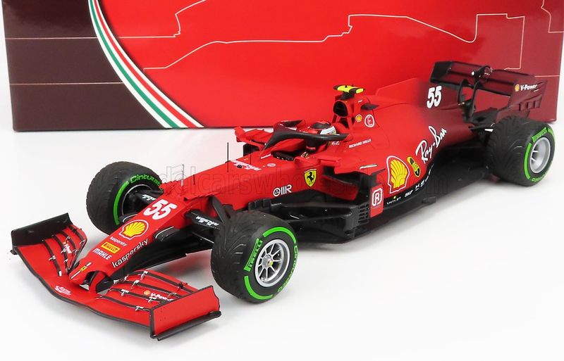 1:18 BBR - Ferrari SF21 Gran Premio Del Made In Italy e dell Emilia Romagna C. Sainz car n. 55 GREEN intermediate tyres 1:18 BBR - Ferrari SF21 Gran Premio Del Made In Italy e dell Emilia Romagna C. Sainz car n. 55 GREEN intermediate tyres