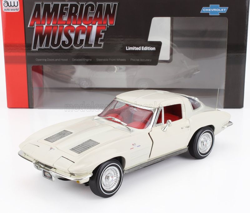 1:18 Autoworld - 1963 Chevrolet Corvette Z06 Coupe White 1:18 Autoworld - 1963 Chevrolet Corvette Z06 Coupe White