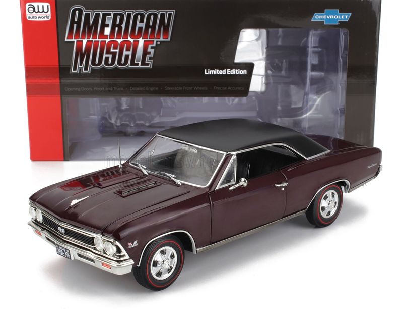 1:18 Autoworld - 1966 Chevrolet Chevelle SS 396 Bordeaux 1:18 Autoworld - 1966 Chevrolet Chevelle SS 396 Bordeaux