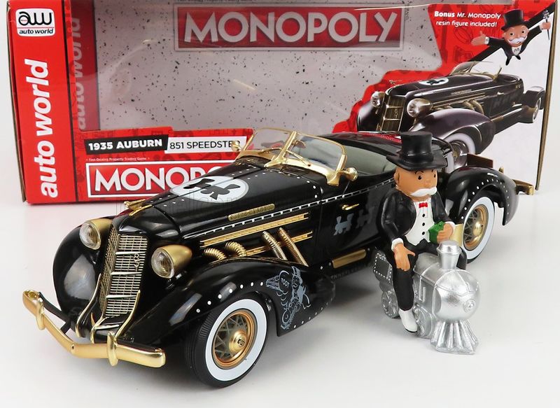 1:18 Autoworld - 1935 Auburn 851 Speedster Monopoly *With Figure* 1:18 Autoworld - 1935 Auburn 851 Speedster Monopoly *With Figure*
