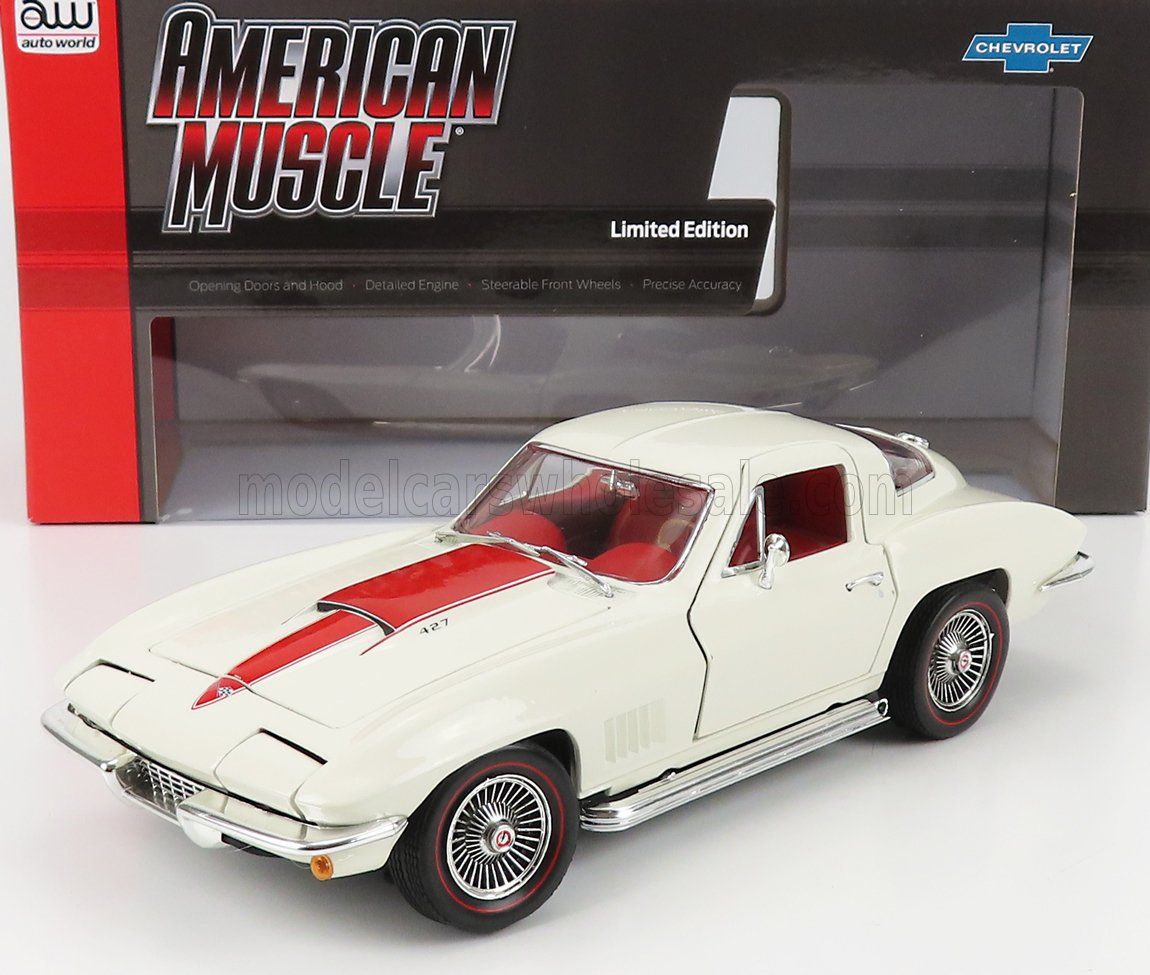 1:18 Autoworld - 1967 Chevrolet Corvette 427 Coupe White