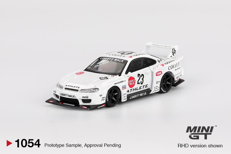 1:64 Mini GT - 2024 Niassan Silvia S15 LB-Super Silhouette Athlete, white 1:64 Mini GT - 2024 Niassan Silvia S15 LB-Super Silhouette Athlete, white