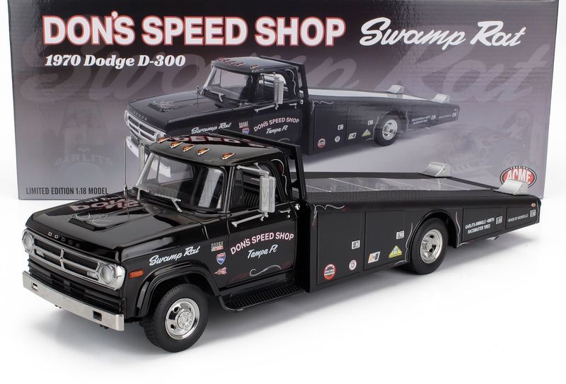 1:18 ACME - 1970 Dodge D300 Ramp Truck *Don's Speed Shop*, black