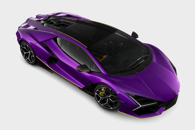 1:18 MR Collection Models - Lamborghini Revuelto Viola Pasifae with Yellow Livery 1:18 MR Collection Models - Lamborghini Revuelto Viola Pasifae with Yellow Livery