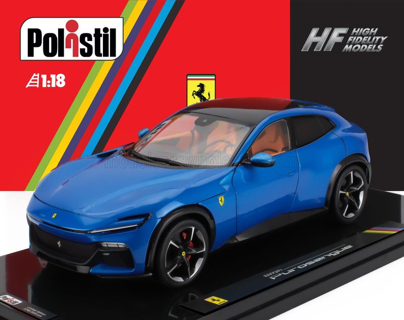 1:18 Polistil - 2022 Ferrari Purosangue Blu Corsa *Mit Vitrine* 1:18 Polistil - 2022 Ferrari Purosangue Blu Corsa *Mit Vitrine*