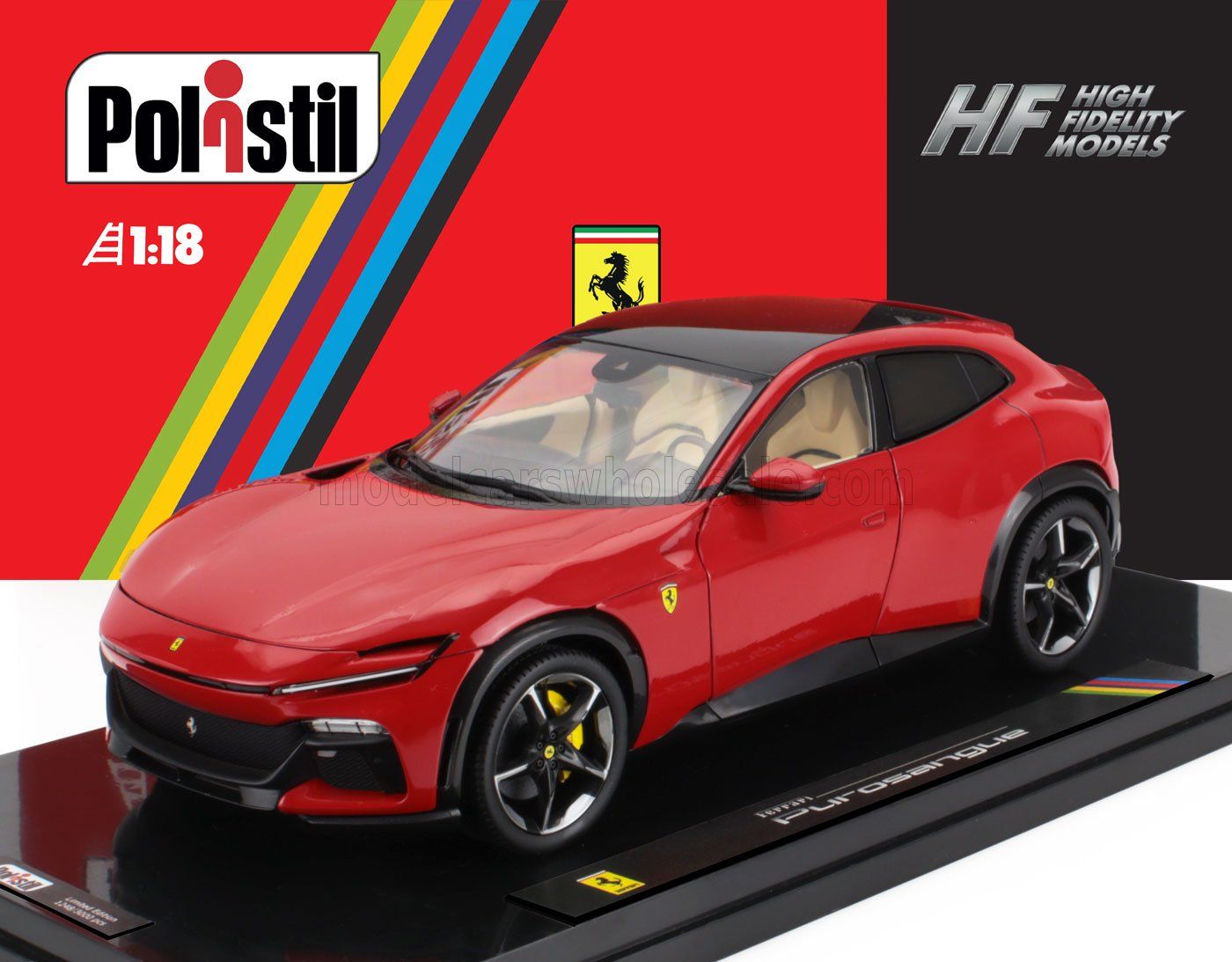 1:18 Polistil - 2022 Ferrari Purosangue Rosso Corsa 322 *Mit Vitrine*