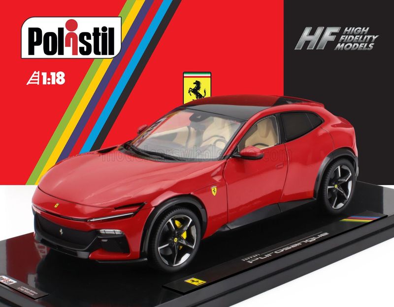 1:18 Polistil - 2022 Ferrari Purosangue Rosso Corsa 322 *Mit Vitrine* 1:18 Polistil - 2022 Ferrari Purosangue Rosso Corsa 322 *Mit Vitrine*