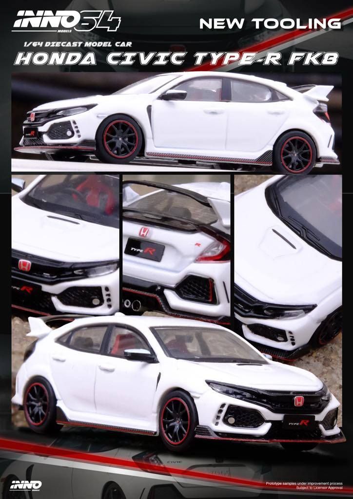 1:64 Inno64 - Honda Civic Type-R (FK8), white