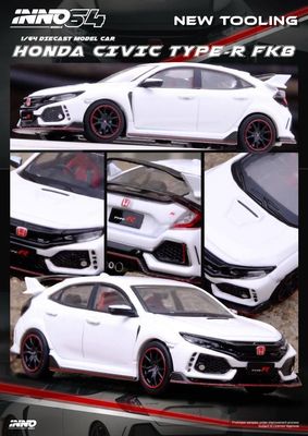 1:64 Inno64 - Honda Civic Type-R (FK8), white 1:64 Inno64 - Honda Civic Type-R (FK8), white