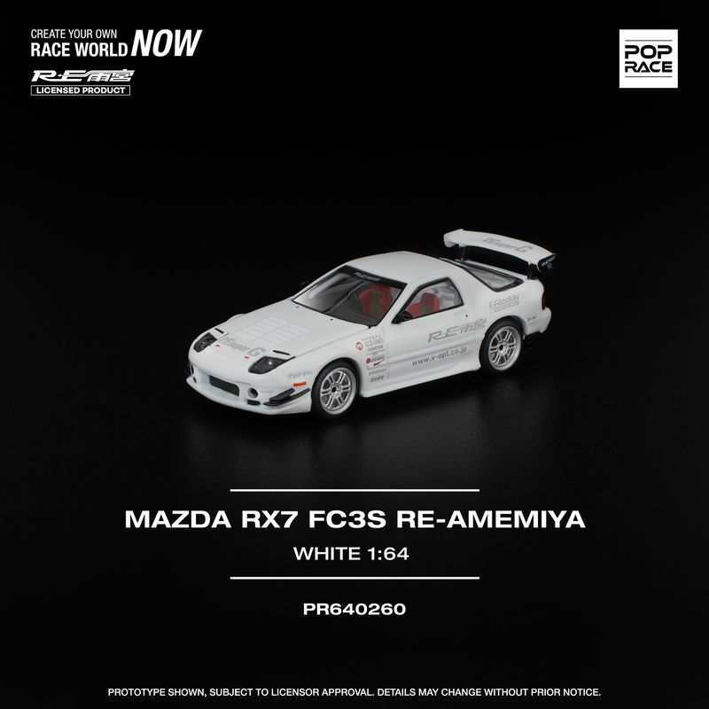 1:64 Pop Race Limited - Mazda RX7 FC3S Re-Amemiya, white 1:64 Pop Race Limited - Mazda RX7 FC3S Re-Amemiya, white
