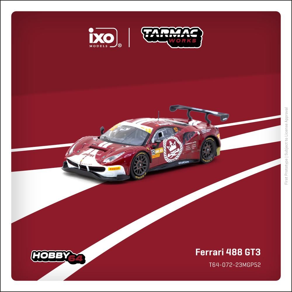 1:64 Tarmac -  2023 Ferrari 488 GT3 #52 Chen Weian Macau GT Cup FIA GT World Cup 2023 Harmony Racing