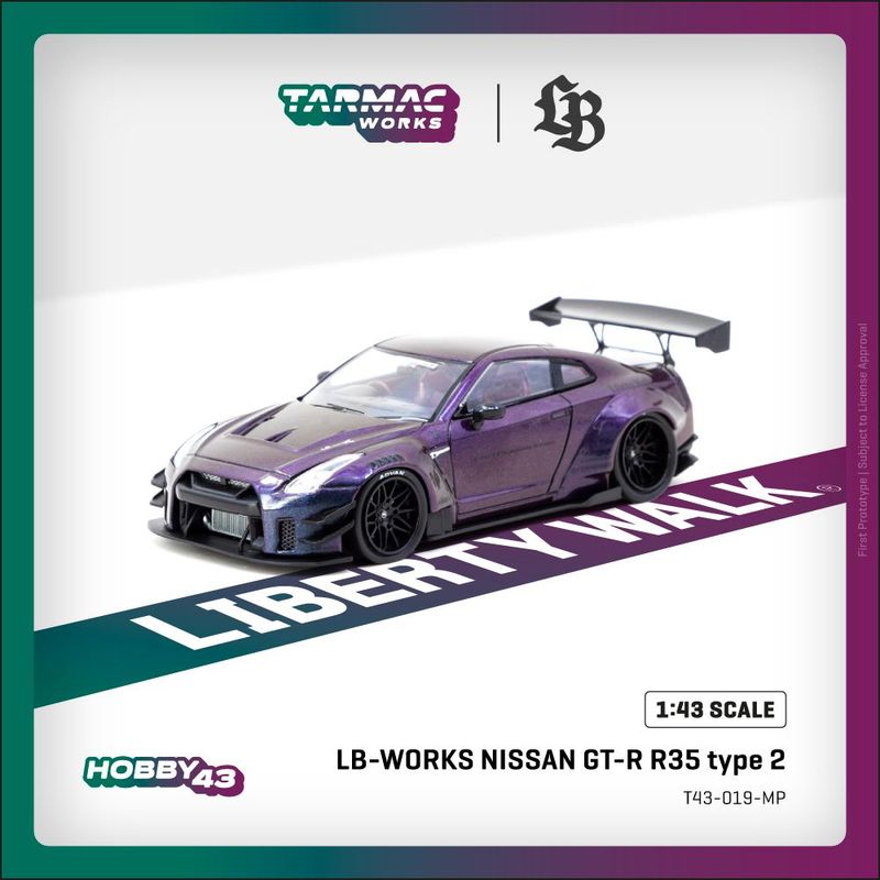 1:43 Tarmac - Nissan GT-R R35 *LB-WORKS* type 2, midnight purple 1:43 Tarmac - Nissan GT-R R35 *LB-WORKS* type 2, midnight purple