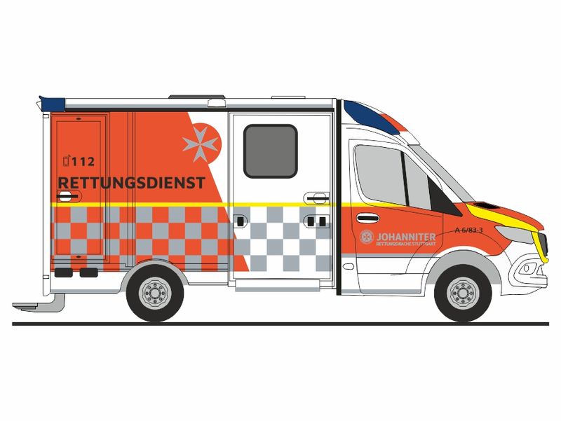 1:87 Rietze - Mercedes Benz Sprinter Strobel '18 Johanniter Stuttgart 1:87 Rietze - Mercedes Benz Sprinter Strobel '18 Johanniter Stuttgart