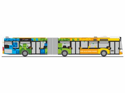 1:87 Rietze - Mercedes Benz Citaro G '11 MVG Mainz - Mainz ist bunt 1:87 Rietze - Mercedes Benz Citaro G '11 MVG Mainz - Mainz ist bunt