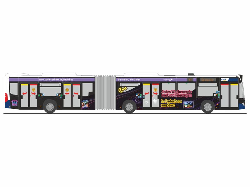 1:87 Rietze - Mercedes Benz Citaro G '15 Padersprinter Paderborn Nachtbus 1:87 Rietze - Mercedes Benz Citaro G '15 Padersprinter Paderborn Nachtbus