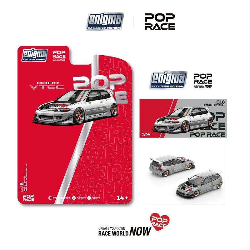 1:64 Pop Race Limited - Pandem Civic EG6, raw metal *Enigma Exclusive* 1:64 Pop Race Limited - Pandem Civic EG6, raw metal *Enigma Exclusive*