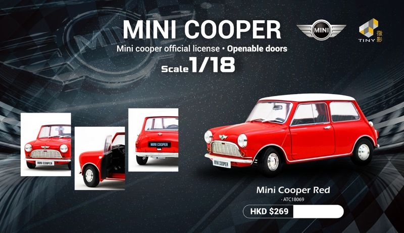 1:18 Tiny Toys - Mini Cooper, Union Jack Roof, red 1:18 Tiny Toys - Mini Cooper, Union Jack Roof, red