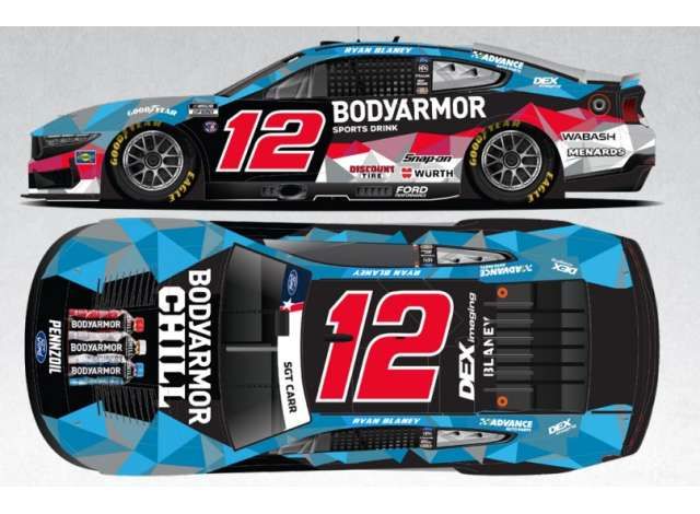 1:64 Action Racing Collectibles - 2025 Ford Mustang #12 Ryan Blaney *Bodyarmor Chill*