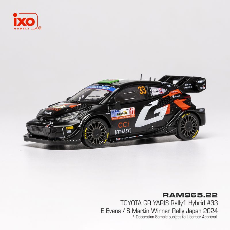1:43 Ixo - Toyota GR Yaris Rally1 Hybrid #33 Rally Japan E.Evans S.Martin 1:43 Ixo - Toyota GR Yaris Rally1 Hybrid #33 Rally Japan E.Evans S.Martin