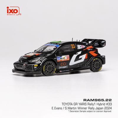 1:43 Ixo - Toyota GR Yaris Rally1 Hybrid #33 Rally Japan E.Evans S.Martin 1:43 Ixo - Toyota GR Yaris Rally1 Hybrid #33 Rally Japan E.Evans S.Martin