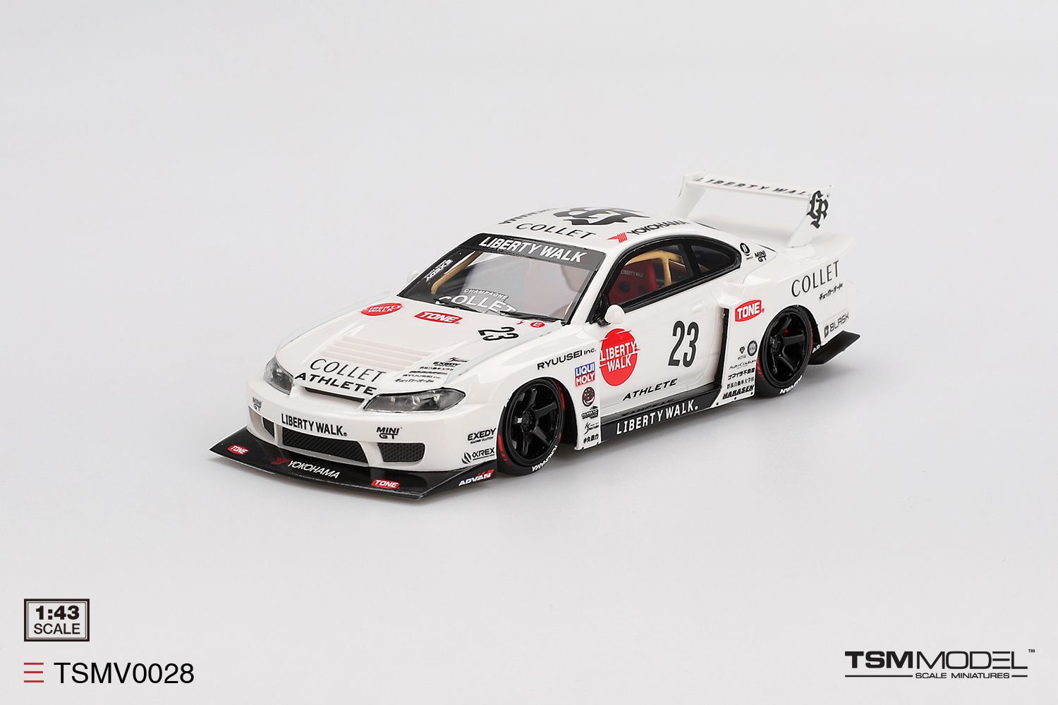 1:43 TSM - 2024 Nissan Silvia (S15) #23 LB Super Silhouette Athlete White