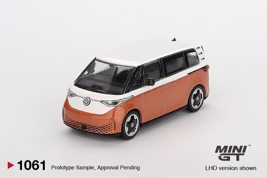 1:64 Mini GT - 2024 Volkswagen ID.Buzz Caravelle Candy White / Orange