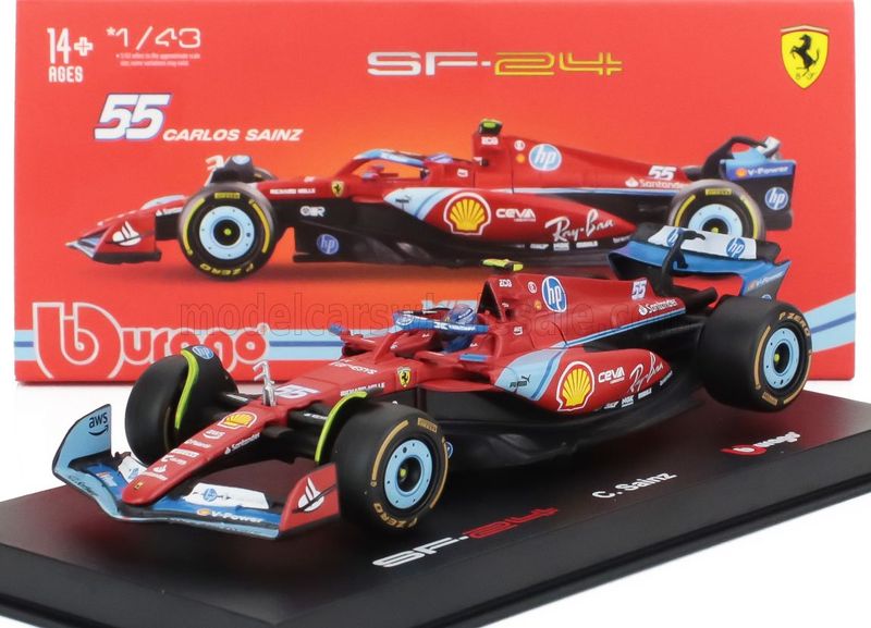 1:43 Bburago Signature - Ferrari F1 SF-24 Team Scuderia Ferrari #55 5th Miami GP 2024 Carlos Sainz - Mit Fahrer & Vitrine *Carmodel Exclusiv* 1:43 Bburago Signature - Ferrari F1 SF-24 Team Scuderia Ferrari #55 5th Miami GP 2024 Carlos Sainz - Mit Fahrer & Vitrine *Carmodel Exclusiv*