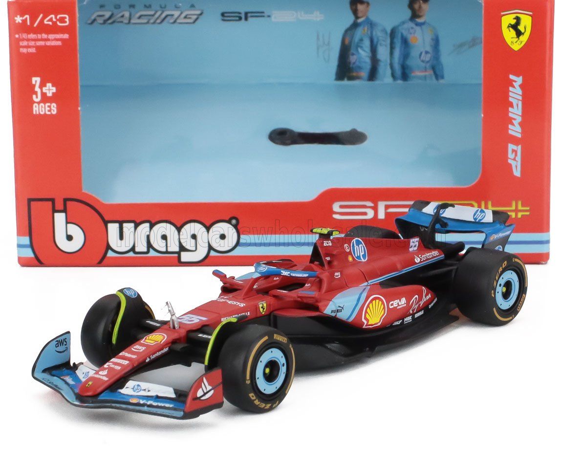 1:43 Bburago - Ferrari F1 SF-24 Team Scuderia Ferrari #55 5th Miami GP 2024 Carlos Sainz  *Carmodel Exclusiv*