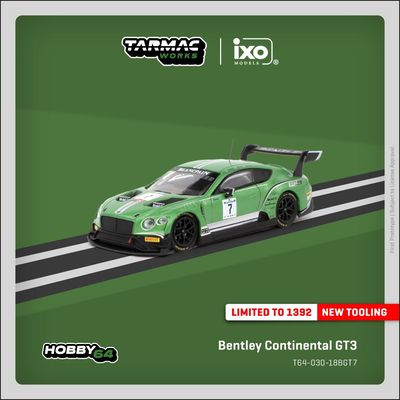 1:64 Tarmac - 2018 Bentley Continental GT3 Green 1:64 Tarmac - 2018 Bentley Continental GT3 Green