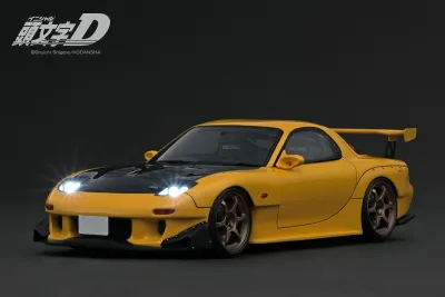 1:18 Ignition - Mazda RX-7 (FD3S) Initial D yellow *With LED Light* 1:18 Ignition - Mazda RX-7 (FD3S) Initial D yellow *With LED Light*