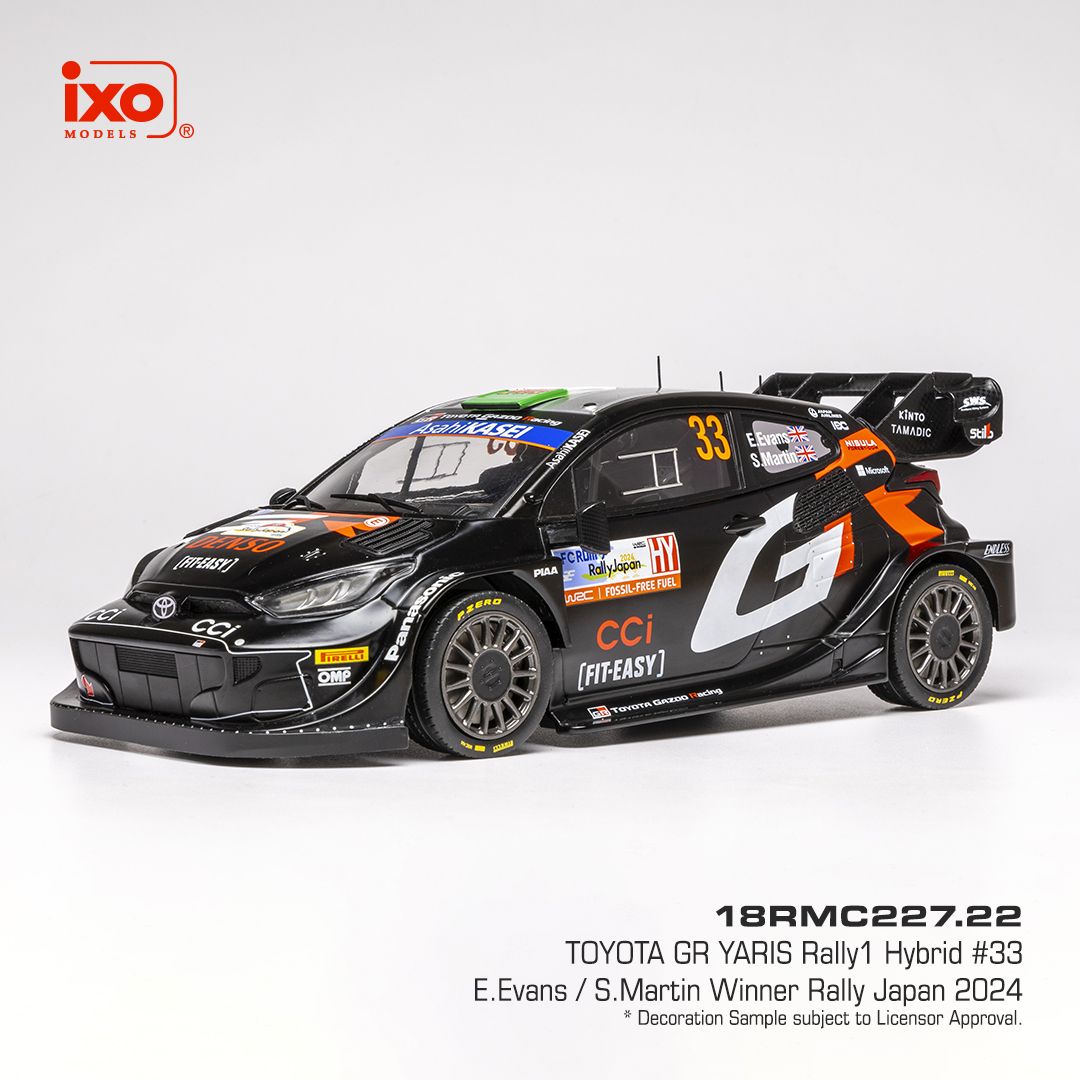 1:18 Ixo - Toyota GR Yaris Rally1 Hybrid #33 Rally Japan E.Evans S.Martin