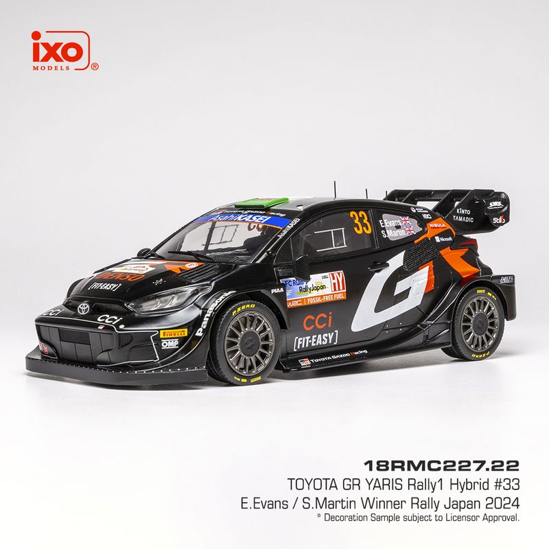 1:18 Ixo - Toyota GR Yaris Rally1 Hybrid #33 Rally Japan E.Evans S.Martin